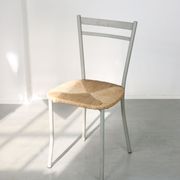 Vintage italian straw and metal chair