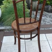 Chaise bistrot Fischel avec assise cannée vintage années 20/40
