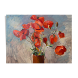 Table "Bouquet of poppies" HST/C signed CAROZZIE