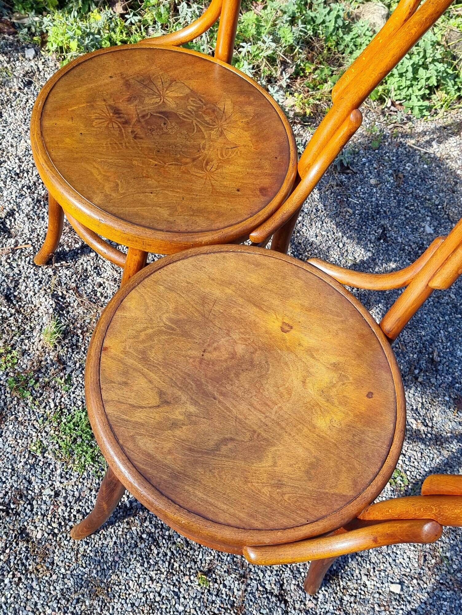 Pair of bistro chairs n°14 by Fischel austria bers 1915