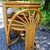 Set of a table and two rattan chairs