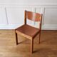 Elm and leather chair, Maison Regain, 1970/80