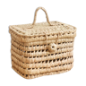 Trunk storage basket in bohemian vintage braided palm leaves
