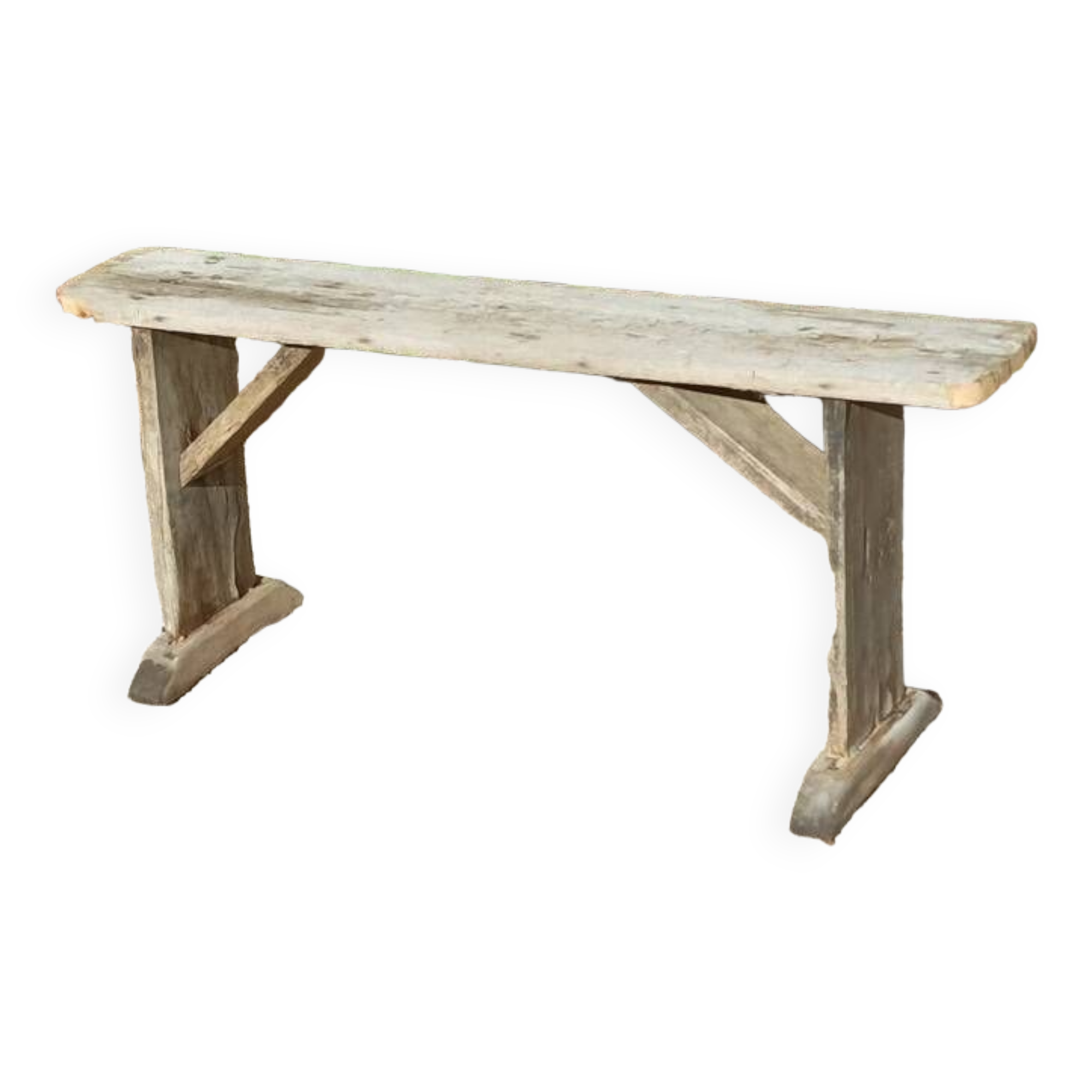 Solid wood farm bench