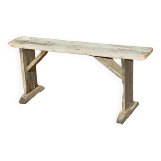 Solid wood farm bench