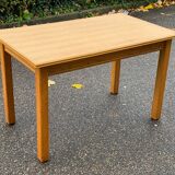 Scandinavian table with drawer in oak wood
