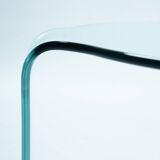 Fiam glass round coffee or sidetable, Italy, 1980s