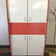 Stunning Formica Red and White Oblique Line Storage Furniture