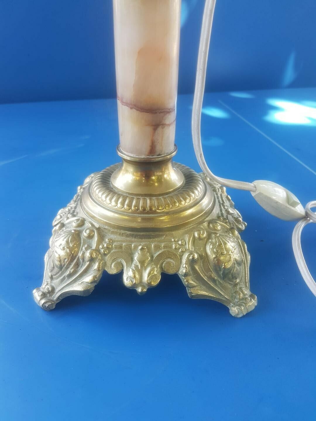 50s and 60s marble and brass lamp