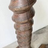 Paire de piédestal colonnes vis de pressage chêne 1900