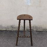 Solid wood tripod stool 1950