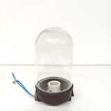 Glass globe wall lamp and industrial bakelite