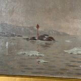 Oil on canvas, "view of an icy sea", monogram and date at the bottom right, P.E 86 for 1886.