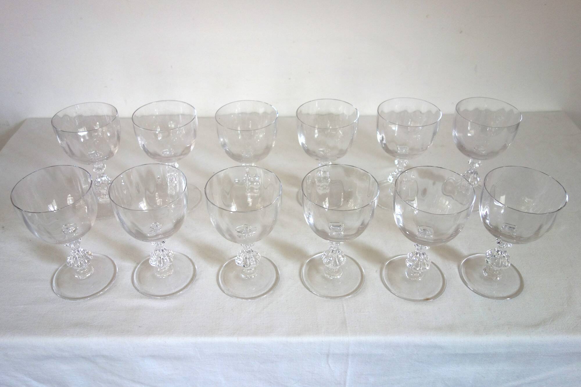 10 verres à eau en cristal de Sèvres, modèle Choiseul