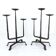 Pair of brutalist wrought iron candlesticks, France, three lights, signed