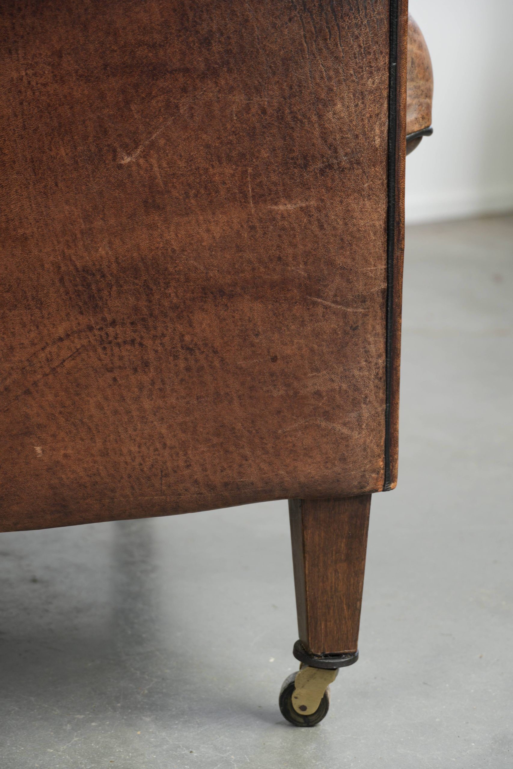 Vintage sheepskin armchair with a unique design and timeless appearance