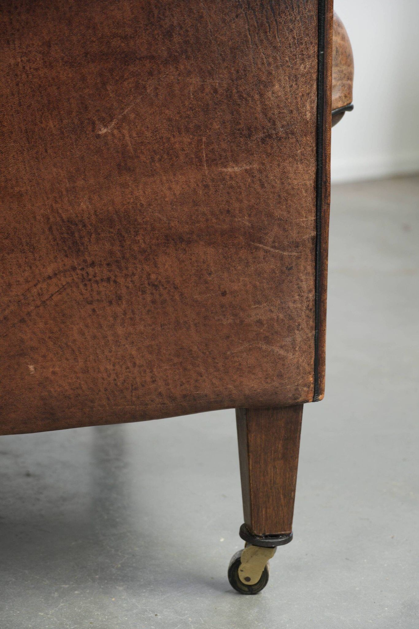 Vintage sheepskin armchair with a unique design and timeless appearance