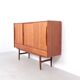 Danish design teak highboard with sliding doors, 1960s