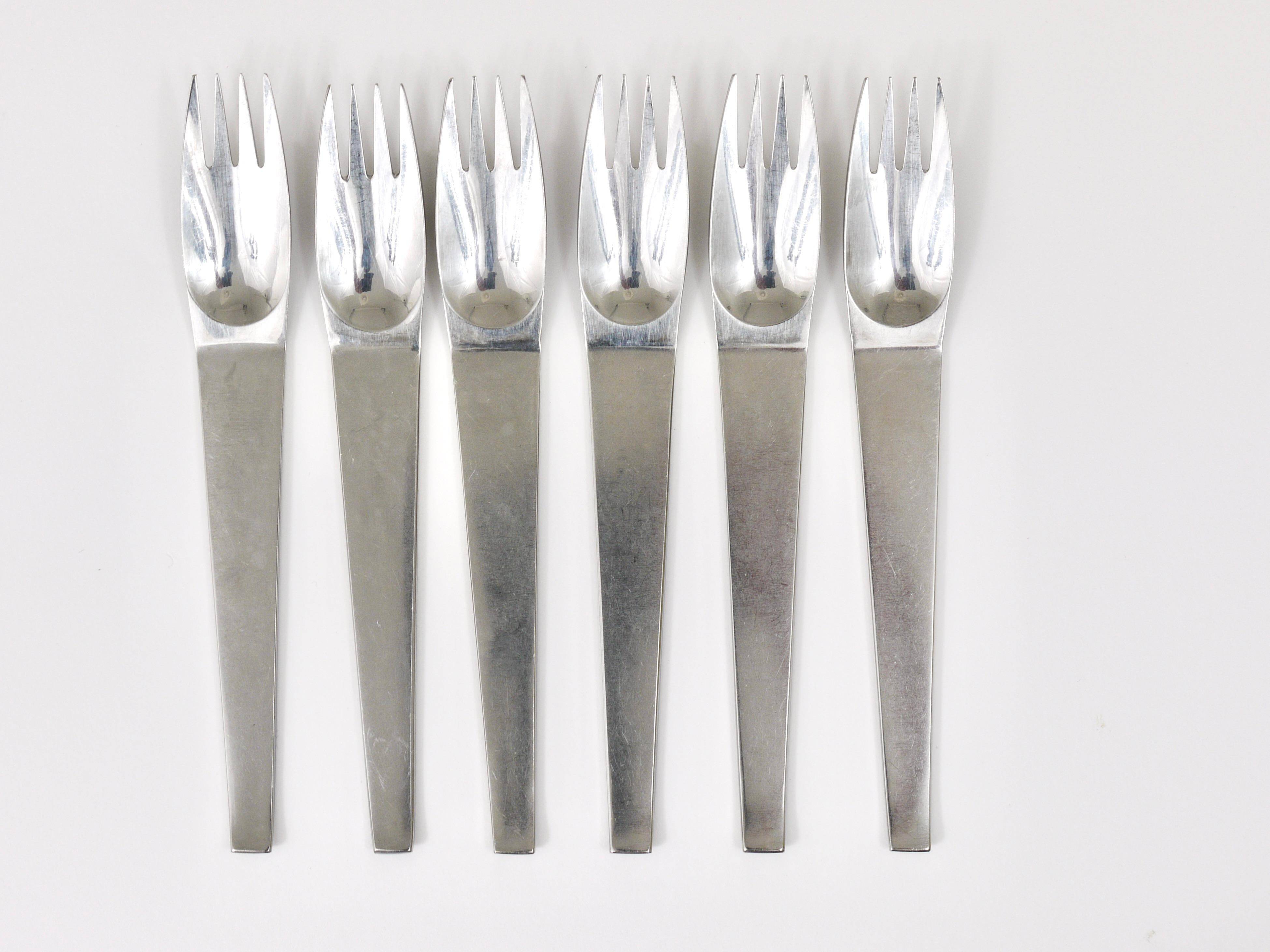 Carl Auböck 2060 Cutlery, 42 pcs., Complete for 6 People, Hammered Austria, 1950