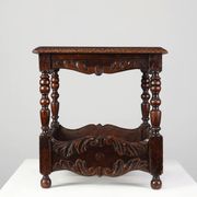 Oak carved square Side Table, Belgium 18th Century