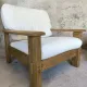 Paire de fauteuils vintage en orme massif