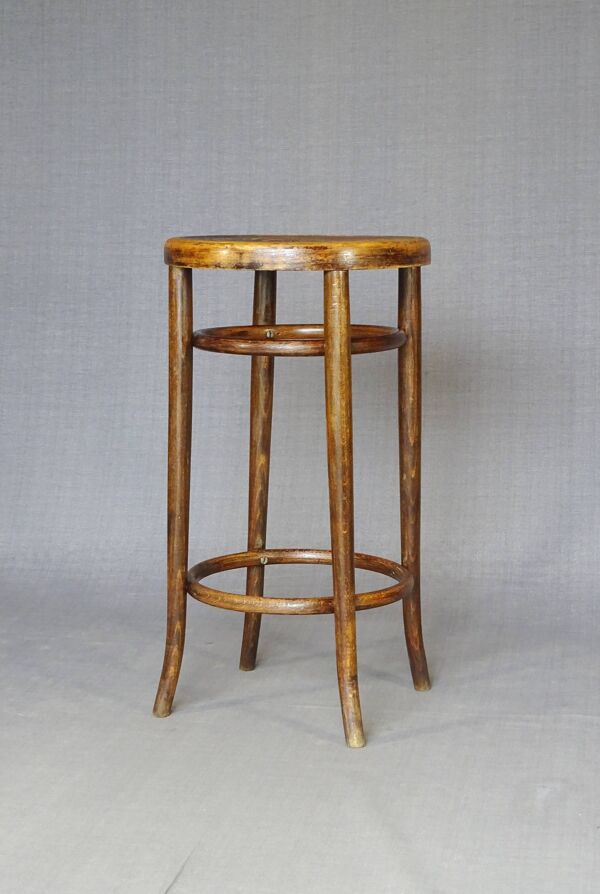 Tabouret Fischel N°34 T de 1925, assise bois - Bistrot - no Thonet