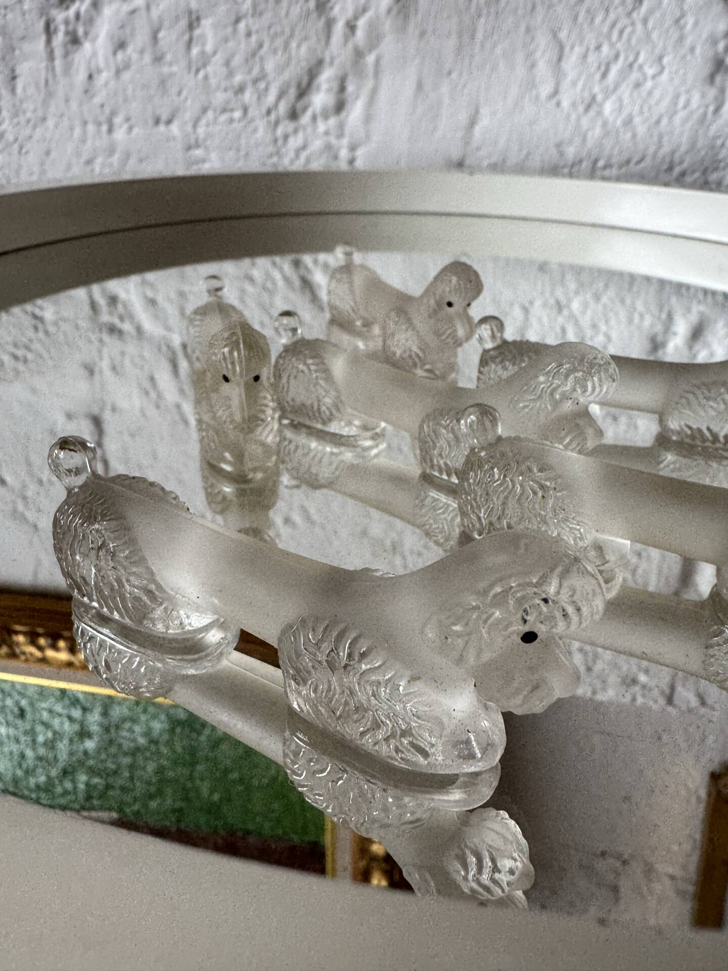 Art Deco glass poodle knife rest