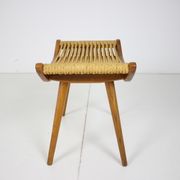 Tabouret en bois du milieu du siècle/ ULUV, Tchécoslovaquie