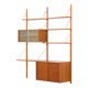Preben Sorensen two bay teak wall unit, PS systems Randers, Denmark, 1960s