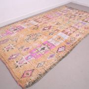 Peach Vintage Moroccan Rug 182 x 348 cm - Berber Wool Rug For Living Room