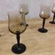 11 vintage black foot smoked twisted water glasses