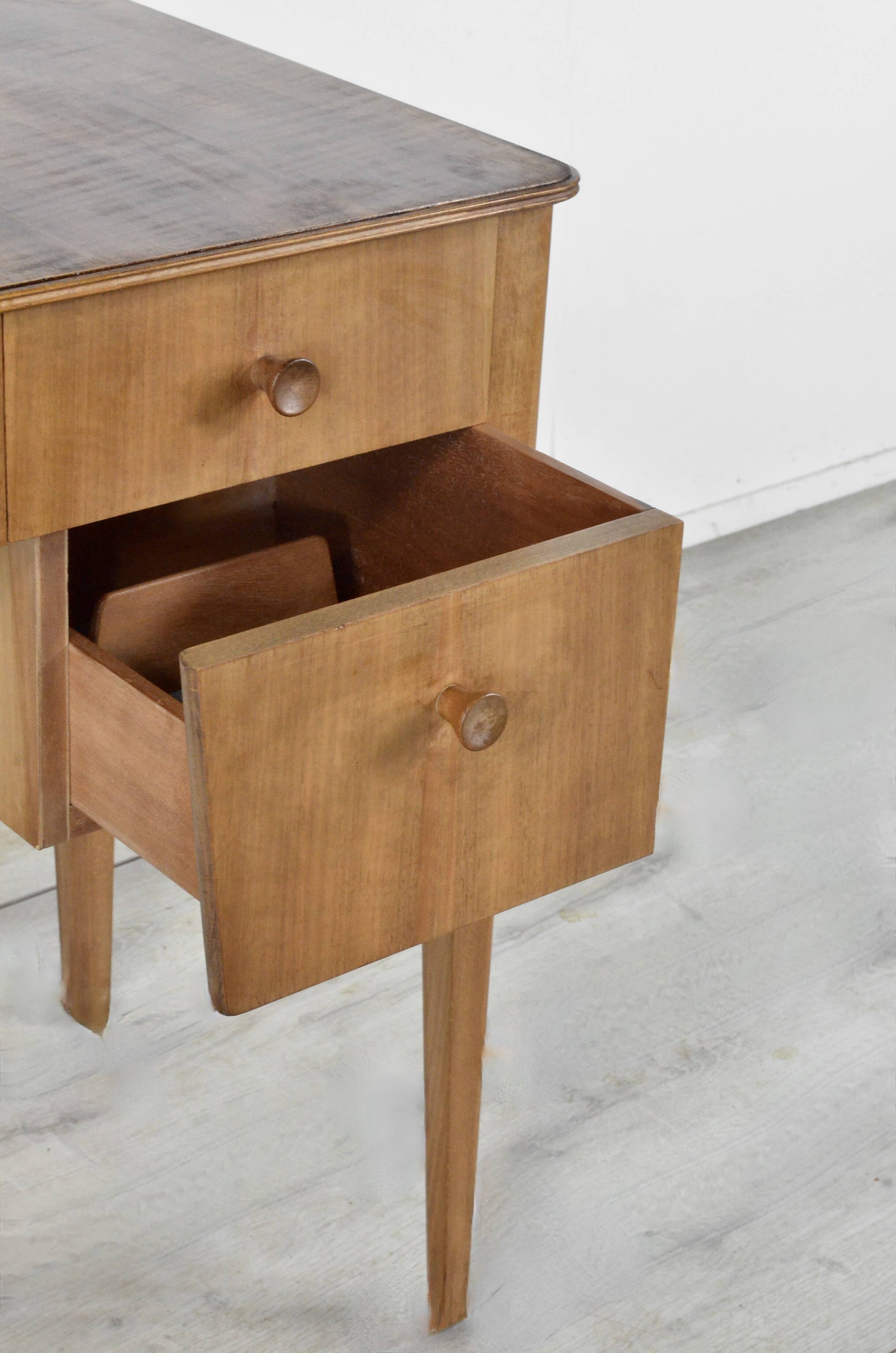Midcentury Gordon Russell Walnut And Beech Desk / Console Table. Vintage Mo