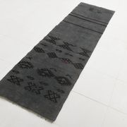 Tapis de couloir vintage gris et noir 2x8, 72x255 cm