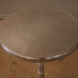 Pedestal table in chromed metal 1980