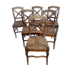 6 chaises paillées
