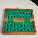 Travel chess set, in marquetry, magnetic pieces