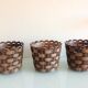Suite of three cache pots imitation wicker braided by Emsa / vintage 60s-70s