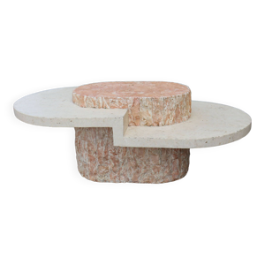 Table basse travertin - 1970