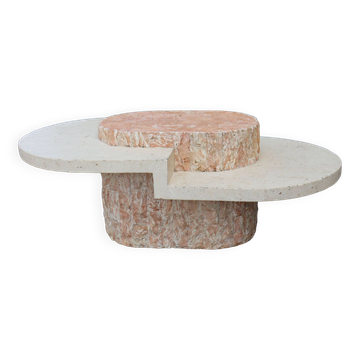 Table basse travertin 1970