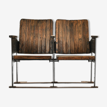 Dark wood cinema chairs