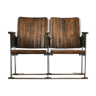 Dark wood cinema chairs