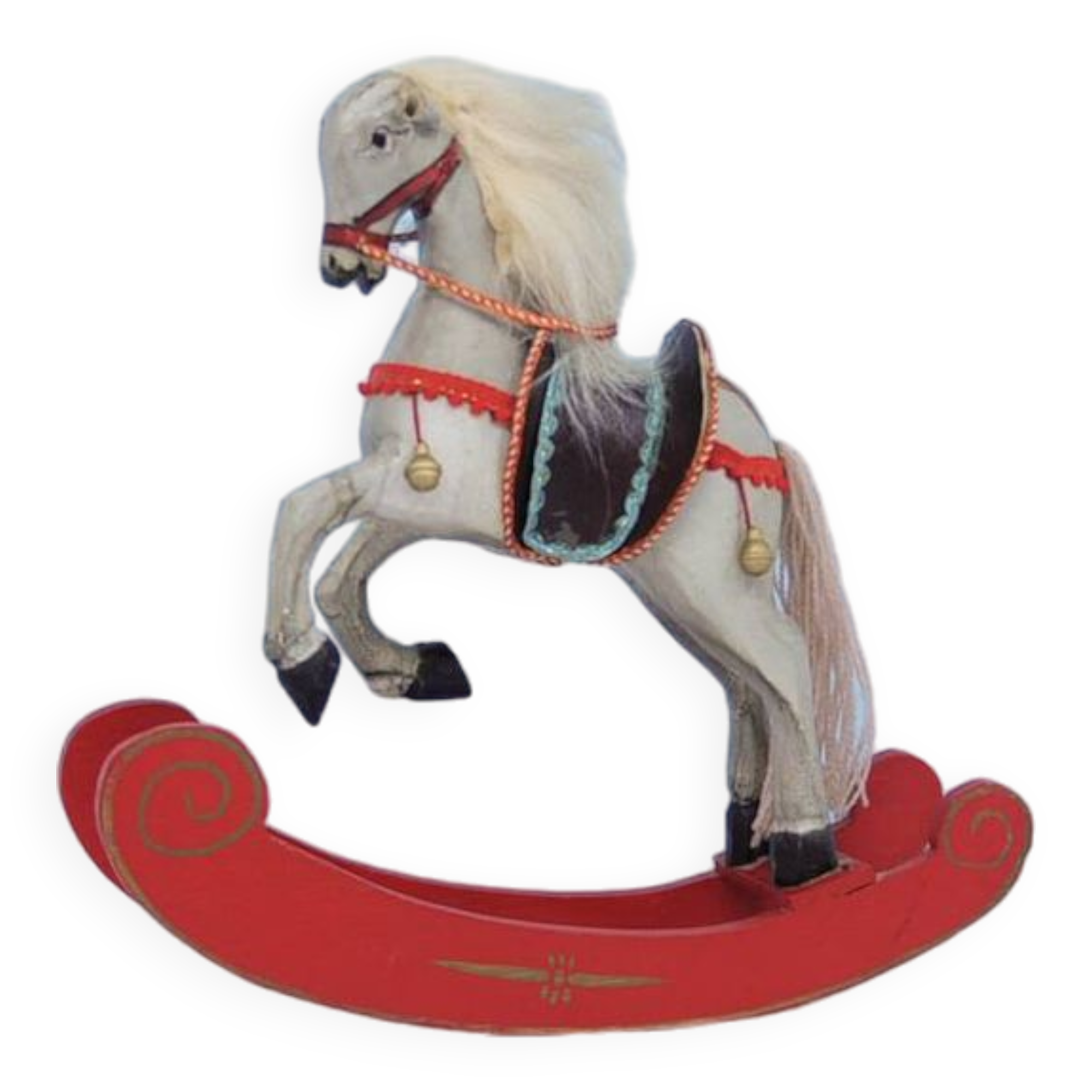 vintage colored wooden rocking horse