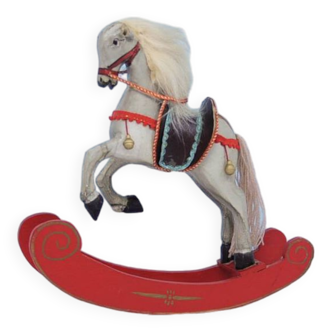 vintage colored wooden rocking horse