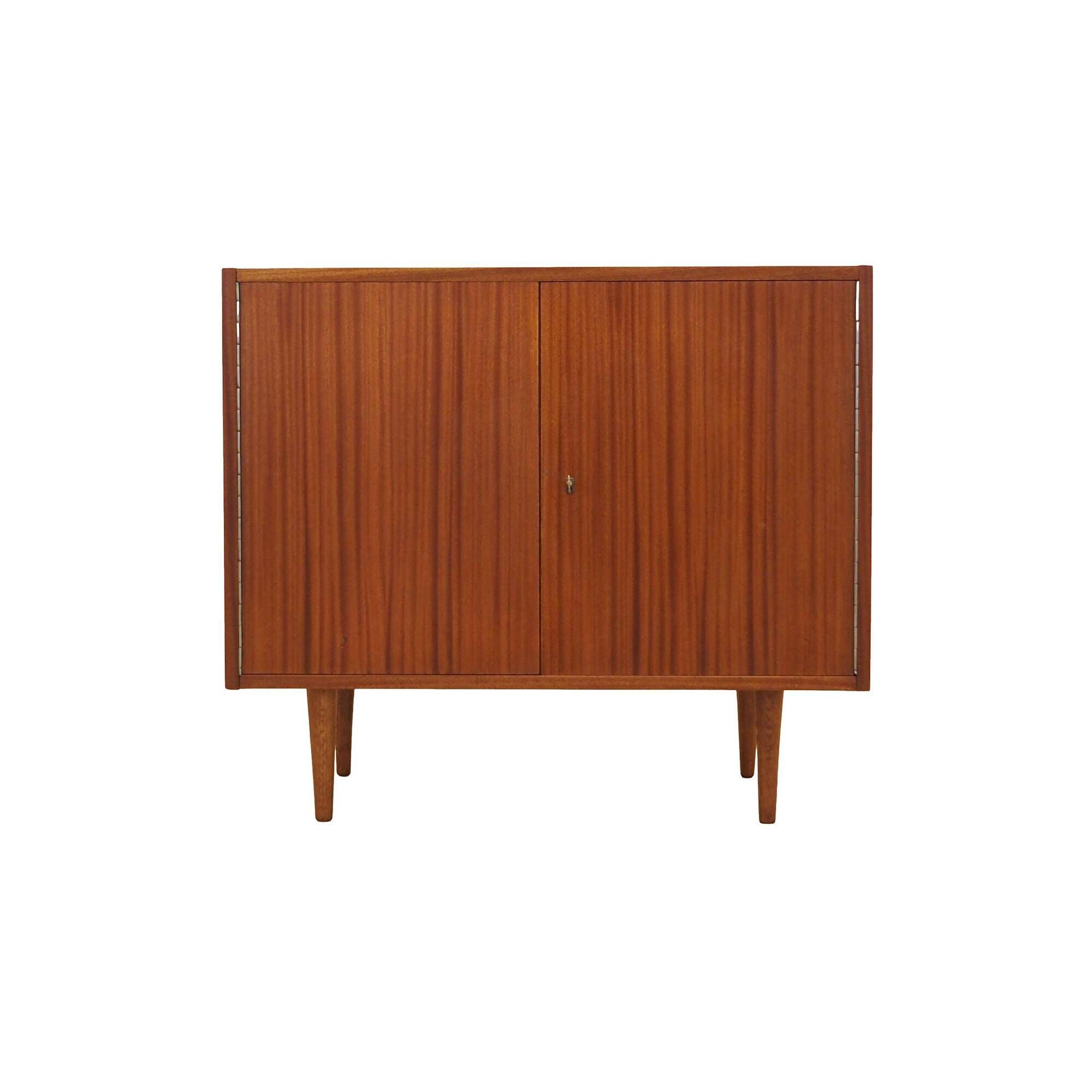 Mahogany Cabinet with Lock Meblosprzęt Poland 1970s