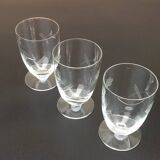 1930s 3 Glasses on pedestal Chiseled floral decoration