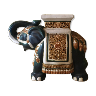 Porte plante éléphant en terre cuite