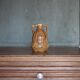 Vintage glazed ceramic vase, small vase with handles, interior decoration