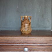 Vase céramique vernissé vintage, petit vase à anses, décoration intérieur