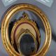 Old Italian mirror carved wood gilded with gold leaf 64x37 cm SB