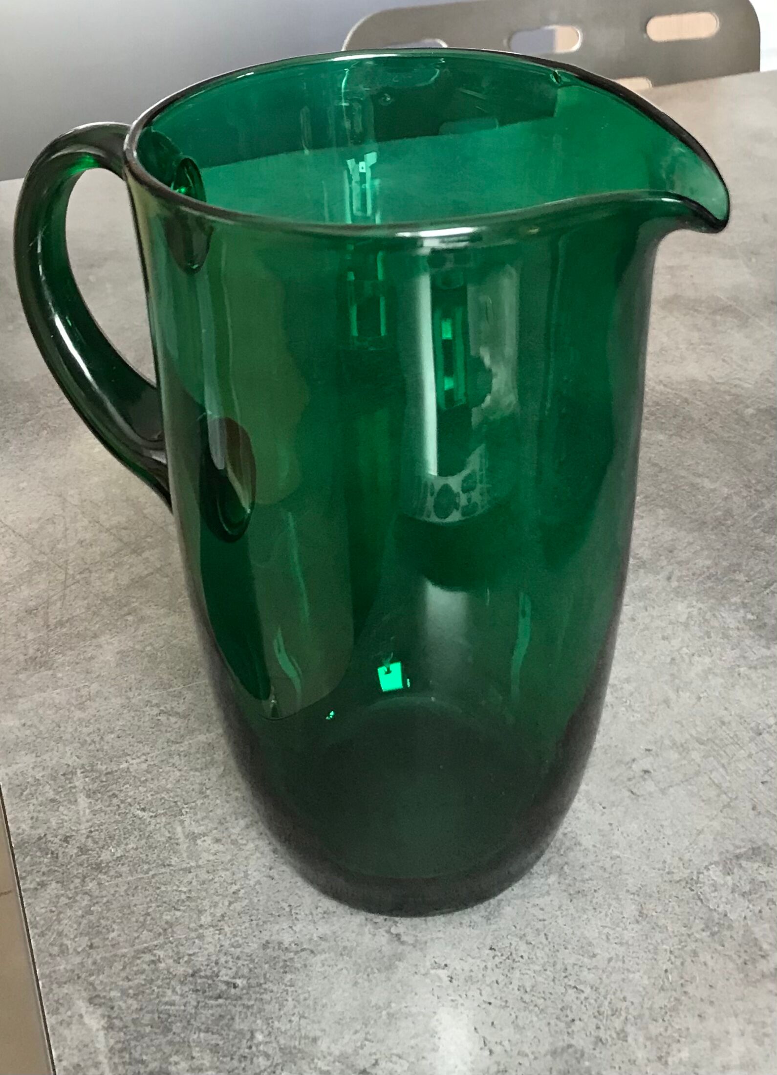 Vintage pichet in verre blown green emerald